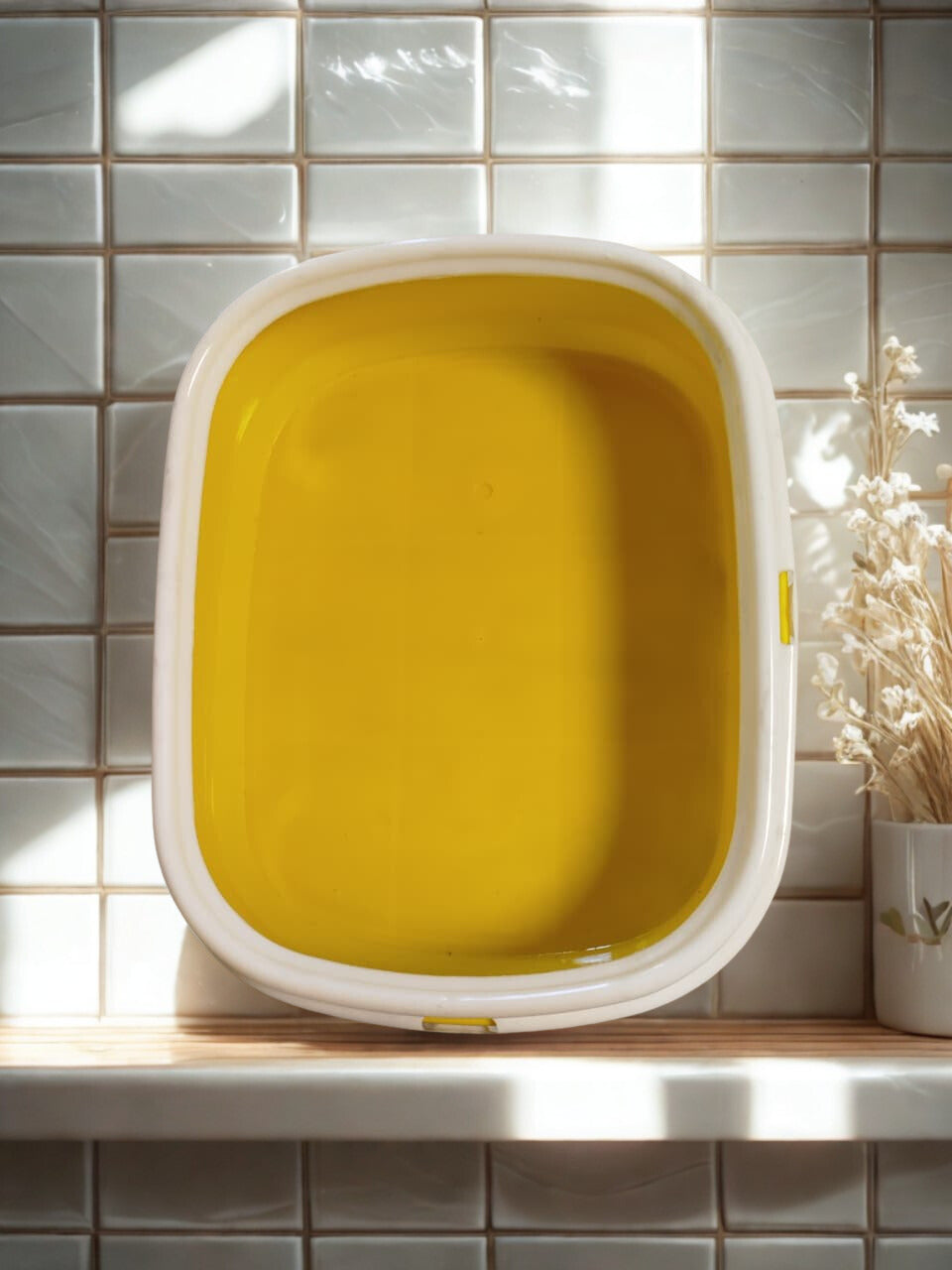 Litter tray with cover- litter-basin-high-quality-durable-anti-splash-anti-tracking-open-top-easy-to-clean-pan