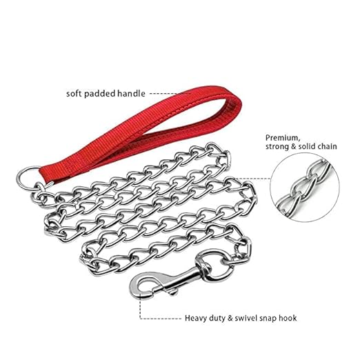 Chain Leash-Dog-walking-training-chain-leash-stainless steel-nylon-claw resistant
