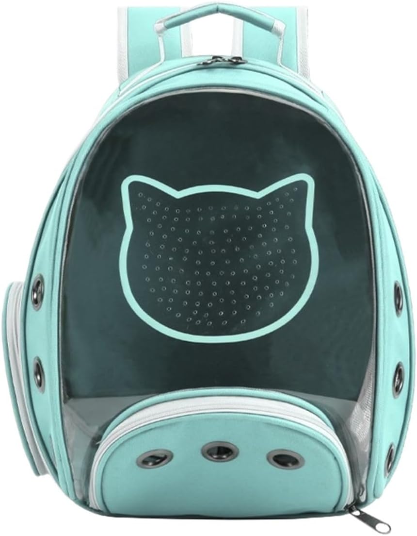 Pet carrier with a cat face design. Pet-carrier-bag pack-portable-breathable-high quality-transparent-window-travel-bag