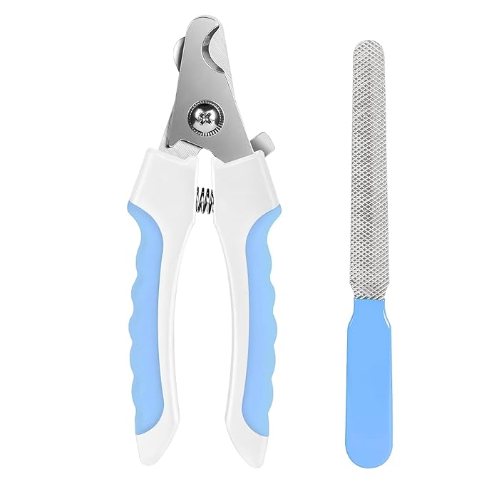 Nail trimmer for pets-filer-scissors-grooming-tools-cats-dogs-safety-lock-handle