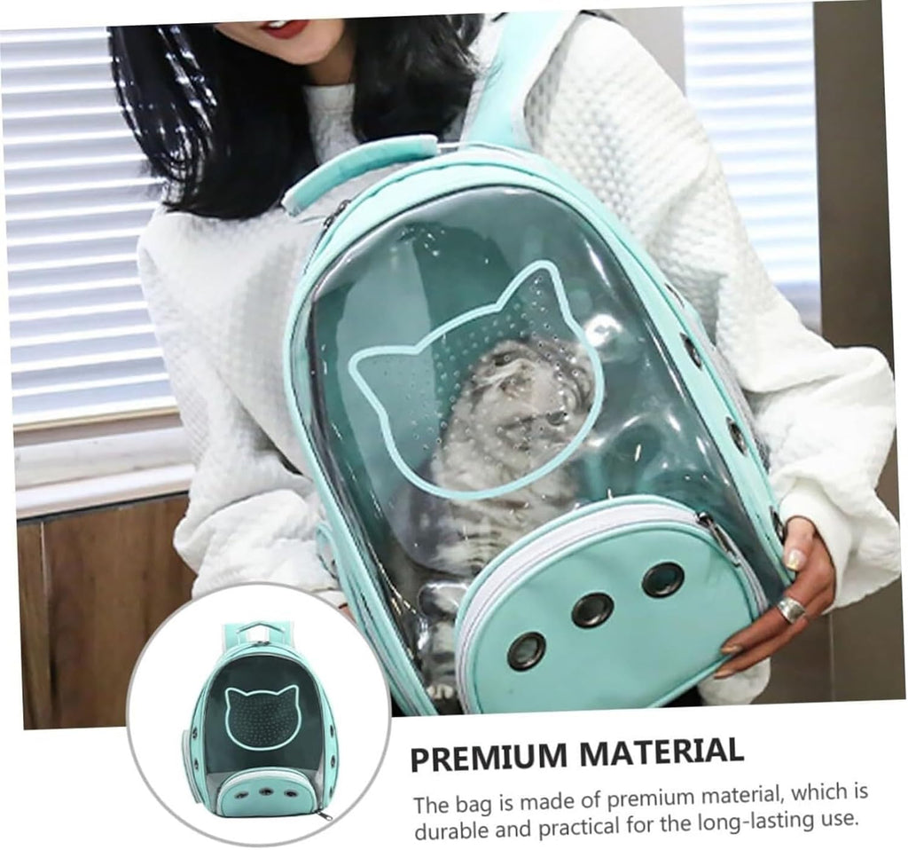 Pet carrier with a cat face design. Pet-carrier-bag pack-portable-breathable-high quality-transparent-window-travel-bag