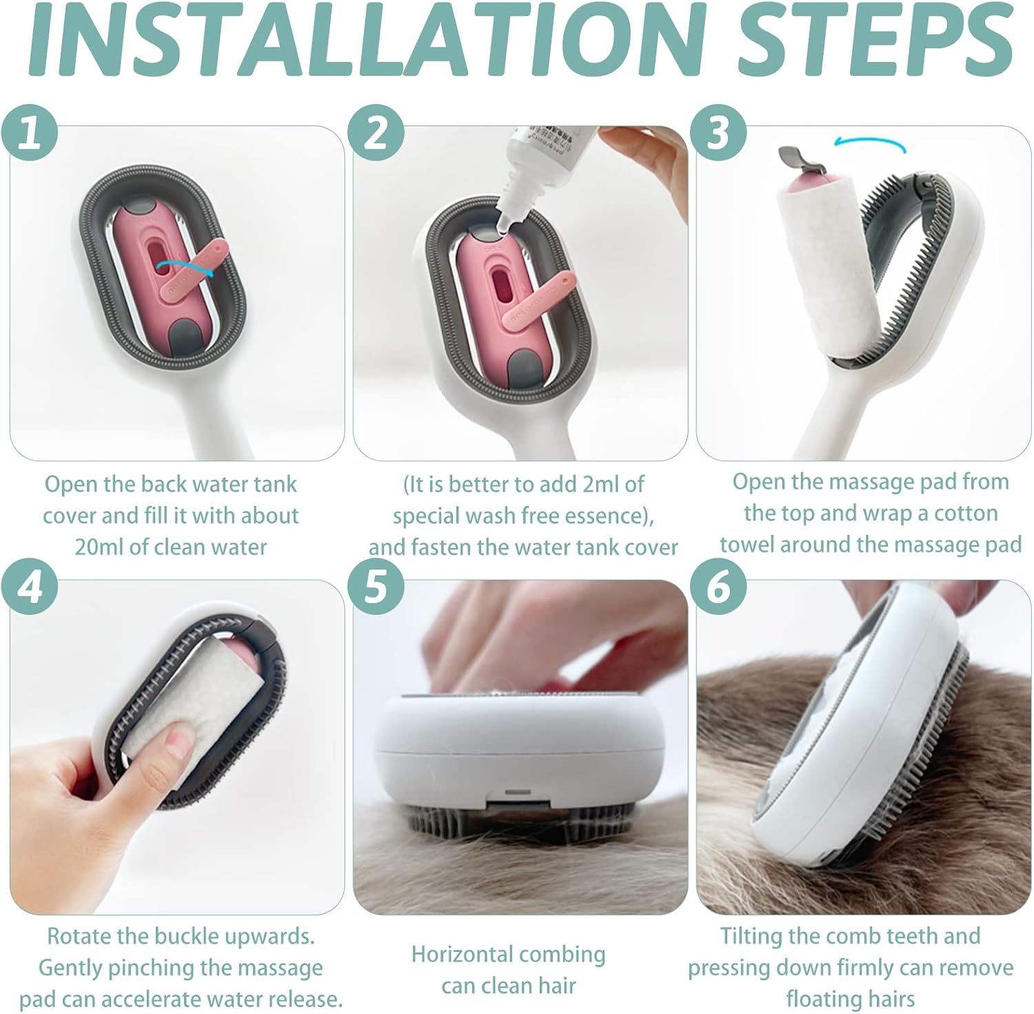 Grooming Brush with Water Tank-lint-roller-brush-durable-multifunctional-cleaning-tools-pets-furniture-cleaner-brush-water-tank