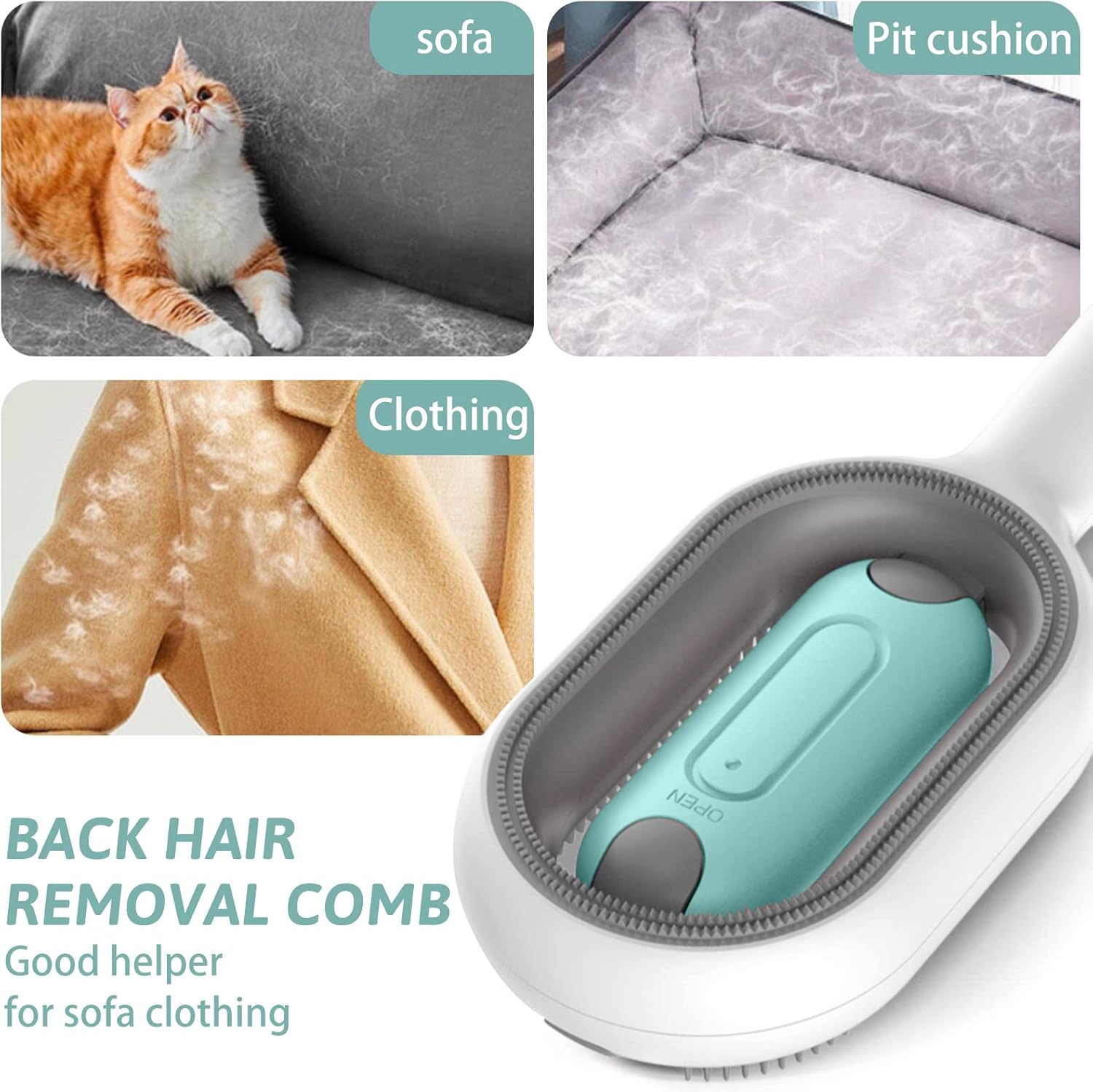 Grooming Brush with Water Tank-lint-roller-brush-durable-multifunctional-cleaning-tools-pets-furniture-cleaner-brush-water-tank