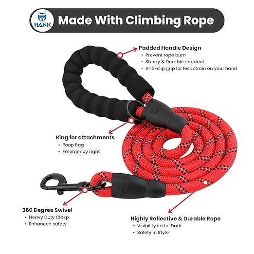 Dog Leash Large-360 degrees-rotating-hook-design-dog-walking-leash-training-large-strong-durable-resistant-reflective-traction-leash-outdoor pet activity