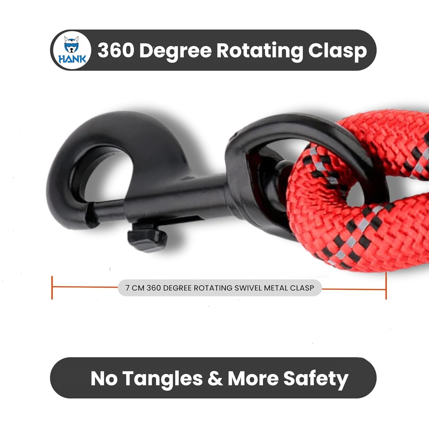 Dog Leash Large-360 degrees-rotating-hook-design-dog-walking-leash-training-large-strong-durable-resistant-reflective-traction-leash-outdoor pet activity