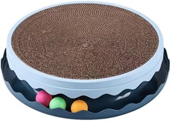 Round Scratching Post with Catnip and Tracker Balls-toy-cat-pets-scratcher-catnip-balls-interactive-round