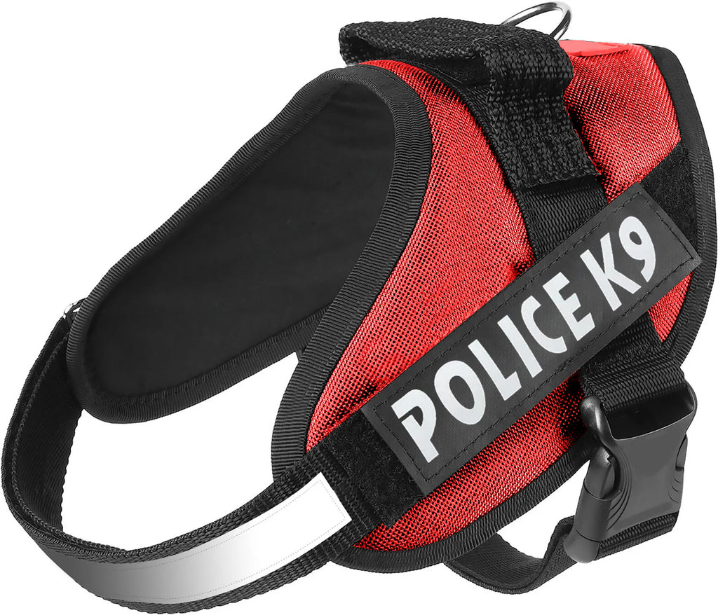 Police K9 Harness-tactical-training-harness-pets-dogs-training-walking-hiking-heavy duty-stainless steel-police k9 patches-waterproof-washable-soft mesh padding-anti chafing