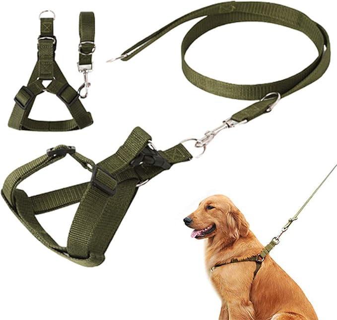 Dog Harness with Leash Large-adjustable-dog-training-walking-harness-leash-sturdy-strong-durable