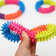 Ring Teether for Dogs-colourful-teething-ring-toy-dogs-training-natural rubber-dental nubs-dental care