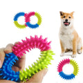 Ring Teether for Dogs-colourful-teething-ring-toy-dogs-training-natural rubber-dental nubs-dental care