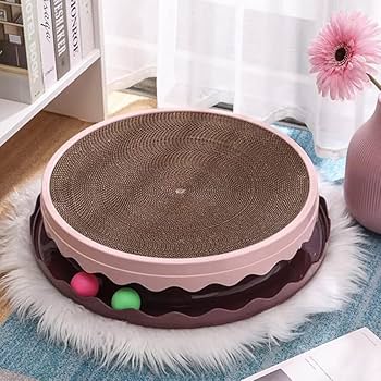 Round Scratching Post with Catnip and Tracker Balls-toy-cat-pets-scratcher-catnip-balls-interactive-round
