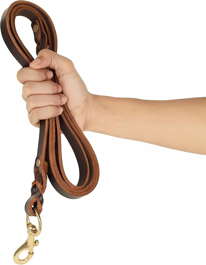 Leather-Leash-Show-Quality-Dogs-Dog show-Heavy Duty- Genuine Leather-Sturdy-Ergonomic
