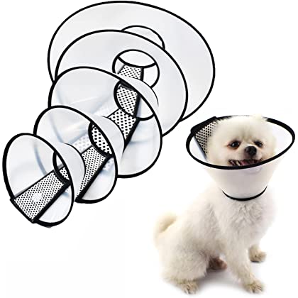 E-collar-pets-cats-dogs-grooming-medical-recovery-protector-cone-hook and loop design-comfortable-light-weight