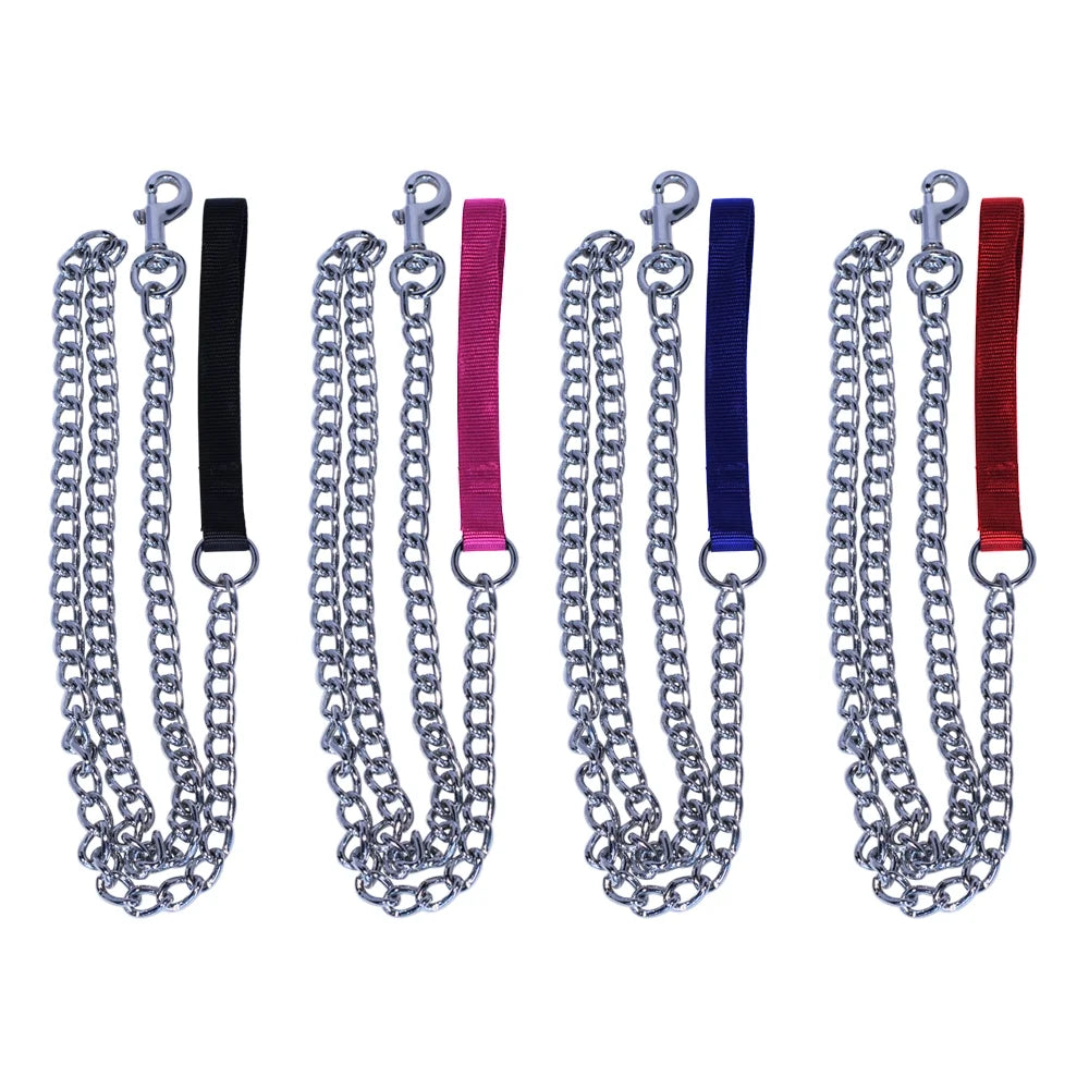 Chain Leash-Dog-walking-training-chain-leash-stainless steel-nylon-claw resistant