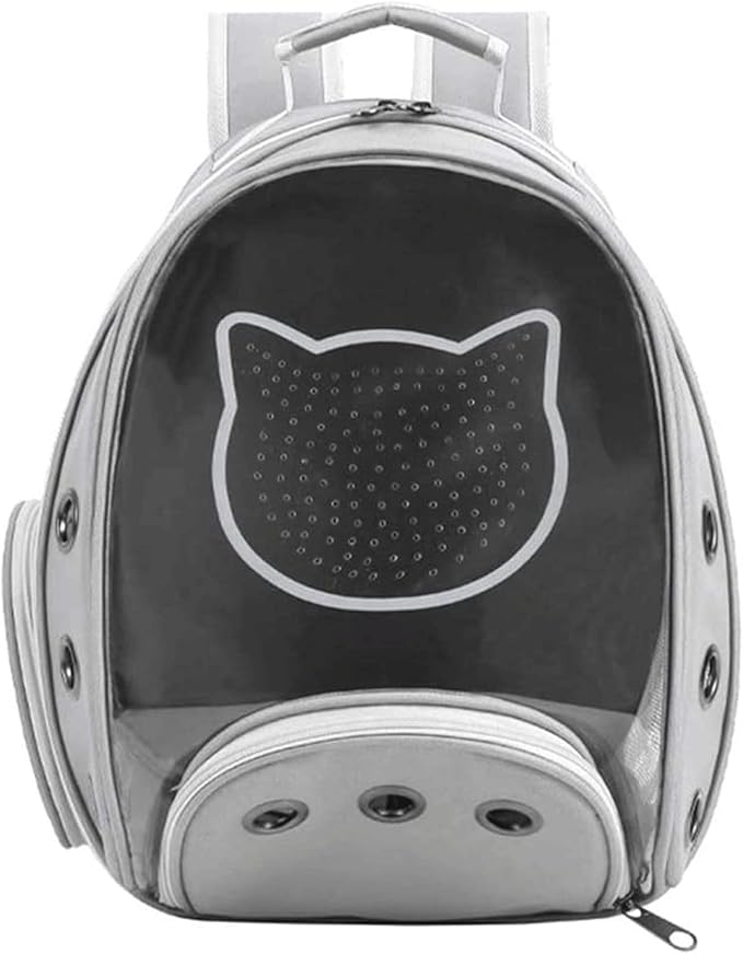 Pet carrier with a cat face design. Pet-carrier-bag pack-portable-breathable-high quality-transparent-window-travel-bag