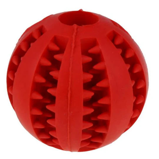 Treat Ball Teether for Dogs Large-colourful-teething-ball-toy-dogs-training-natural rubber-interactive play-dental care