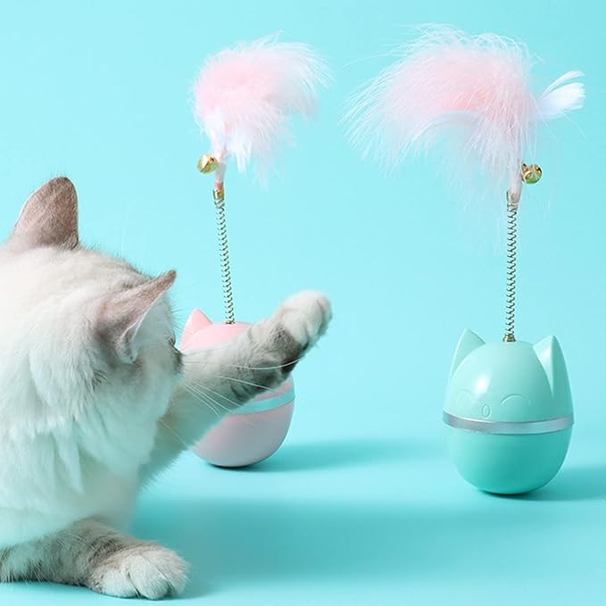 Interactive Feather & Tumbler Toy. Cat-toy-tumbler-feather-interactive