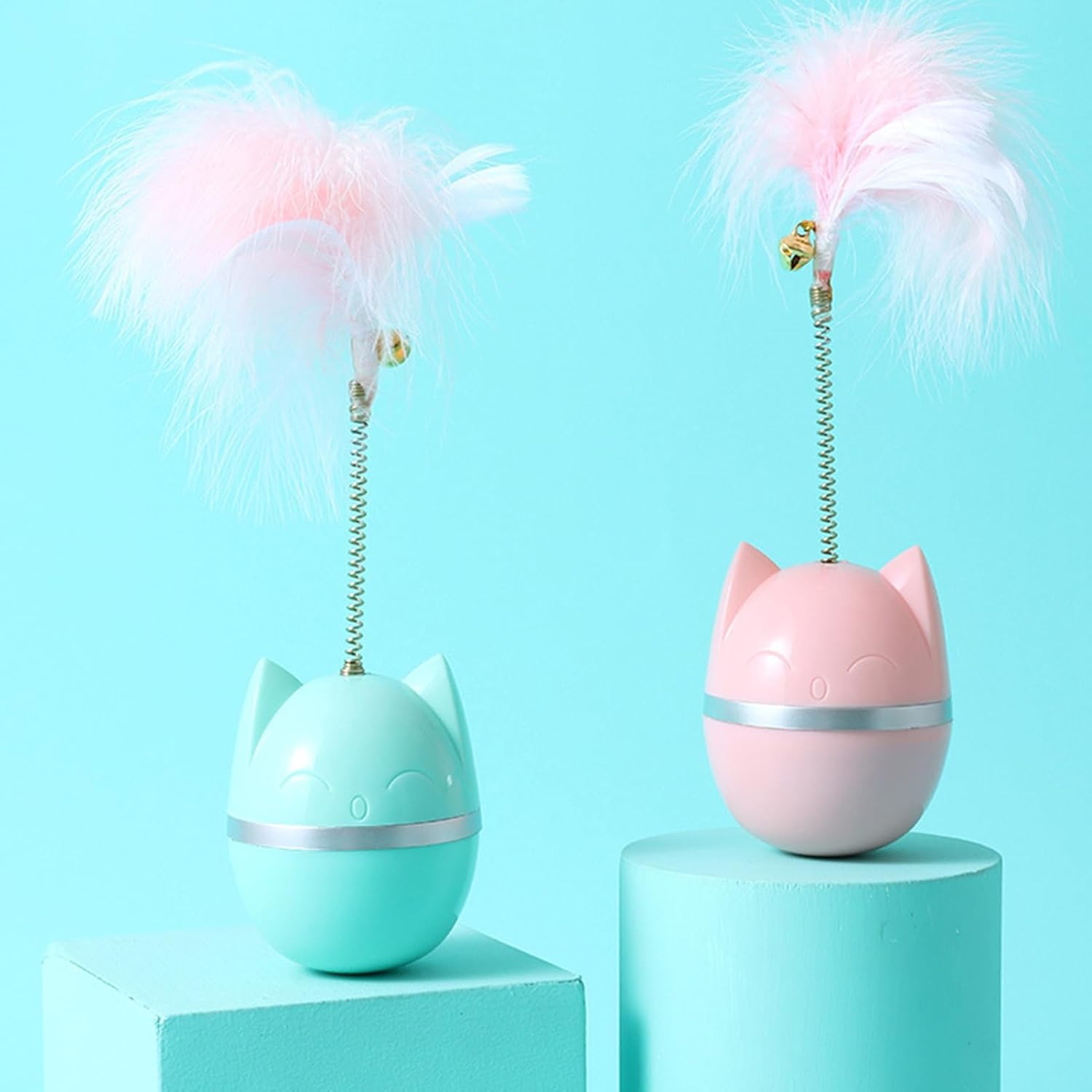 Interactive Feather & Tumbler Toy. Cat-toy-tumbler-feather-interactive